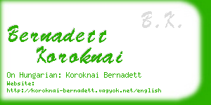 bernadett koroknai business card